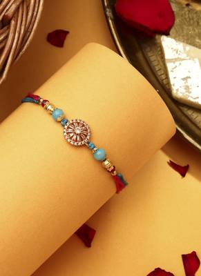 American Diamond Stone Studded Thread Rakhi 2