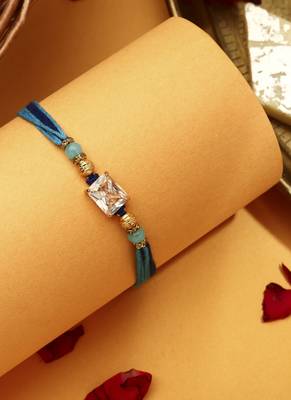 Basic American Diamond Stone Studded Thread Rakhi 2
