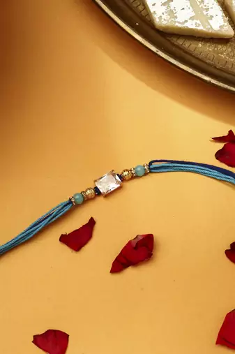 Basic American Diamond Stone Studded Thread Rakhi