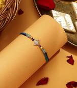 American Diamond Stone Studded Thread Rakhi