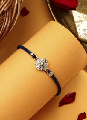 American Diamond Stone Studded Thread Rakhi 2