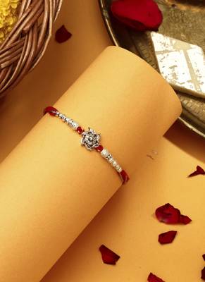American Diamond Stone Studded Thread Rakhi 1