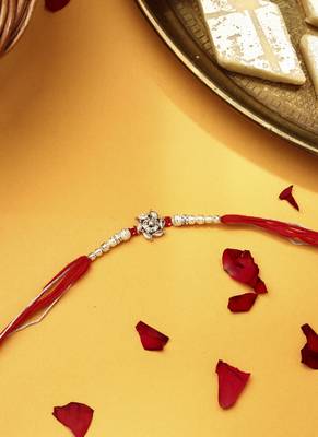 American Diamond Stone Studded Thread Rakhi 3