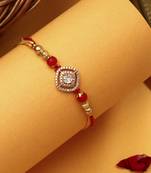 American Diamond Stone Studded Thread Rakhi