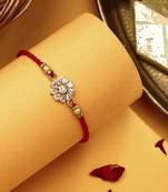 American Diamond Stone Studded Thread Rakhi