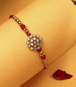 American Diamond Stone Studded Thread Rakhi