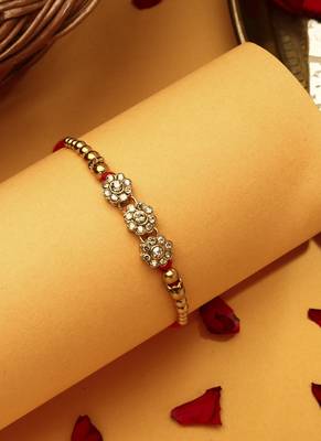 Stone Studded Thread Rakhi 2