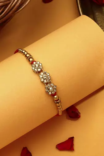 Stone Studded Thread Rakhi