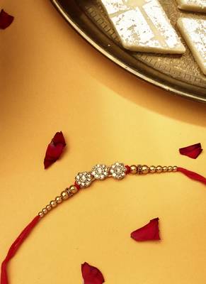 Stone Studded Thread Rakhi 3