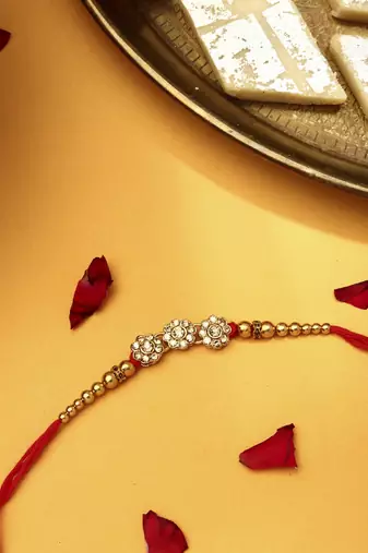 Stone Studded Thread Rakhi