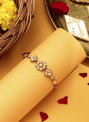 Stone Studded Thread Rakhi 1