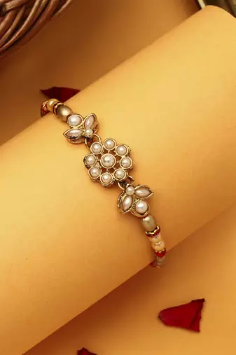 Stone Studded Thread Rakhi