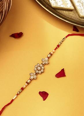 Stone Studded Thread Rakhi 3
