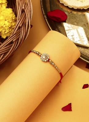 Gold Stone Studded Rakhi 1