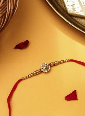 Gold Stone Studded Rakhi 2