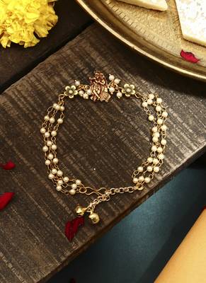 Krishna motif rakhi & radha krishna bracelet set - bhaiya bhabhi rakhi 2