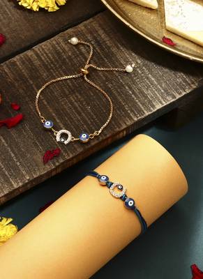 Evil eye bhaiya bhabhi rakhi set 1