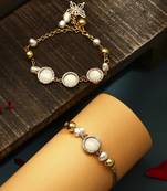 Grey stone studded bhaiya bhabhi rakhi set