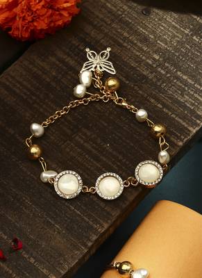 Grey stone studded bhaiya bhabhi rakhi set 2