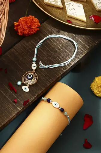 Evil eye bhaiya bhabhi rakhi set