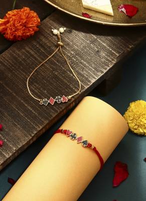 Red meenakari rakhi 1