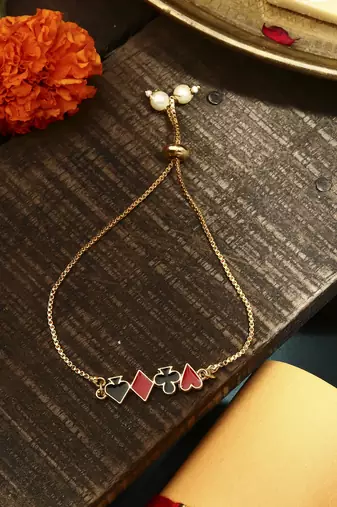 Red meenakari rakhi