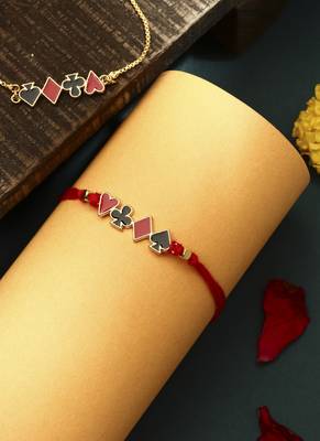 Red meenakari rakhi 3