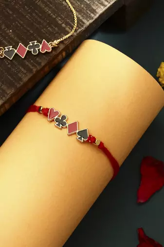 Red meenakari rakhi