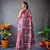 Pink Beautiful Kalamkari Style print cotton bland Tussle saree with Blouse