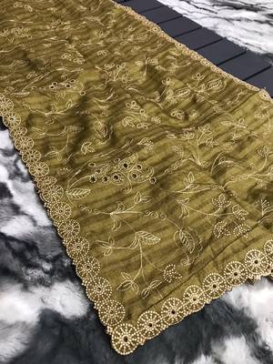 Mahendi Classic emboidary border silk bland weaving saree with Blouse 4
