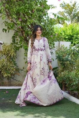 Light beige & blue mal cotton suit shiffly beautiful yoke 3