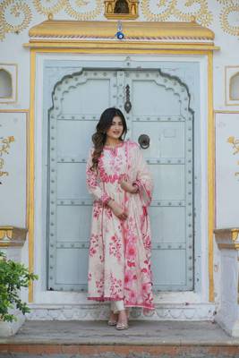 beige & pink mal cotton suit shiffly beautiful yoke 1
