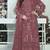 Purple embroidered faux georgette semi stitched salwar suit