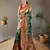 Green Paithani style silk bland zari weaving contrust border saree with Blouse