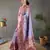 Lavender Paithani style silk bland zari weaving contrust border saree with Blouse