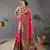pink Paithani style silk bland zari weaving contrust border saree with Blouse