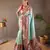 Sky Blue Paithani style silk bland zari weaving contrust border saree with Blouse