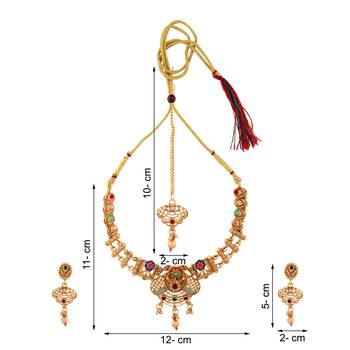 Mansiyaorange matte golden floral design kempu stones choker jewellery sets for women 3