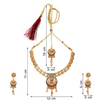 Mansiyaorange matte golden floral design kempu stones choker jewellery sets for women 4
