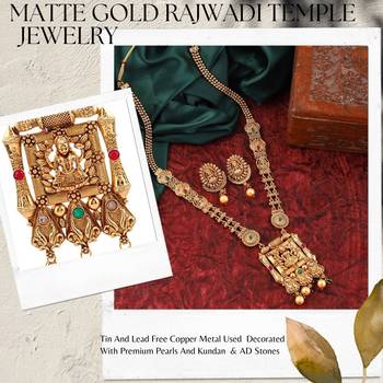 Mansiyaorange matte gold lakshmi motif kempu stone long rani haar jewellery set for women 3