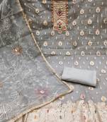 Beautifully handcrafted green colour organza salwar kameez for graceful designer fancy looks in party style