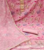 Beautifully handcrafted pink colour organza salwar kameez for graceful floral looks in decent style