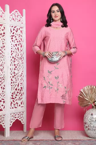 pink muslin digital printed dress material