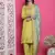 lemon yellow muslin embroidered dress material