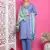 blue muslin embroidered dress material