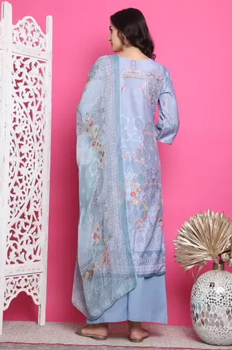grey satin digital printed dress material