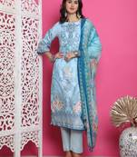 turquoise satin digital printed dress material
