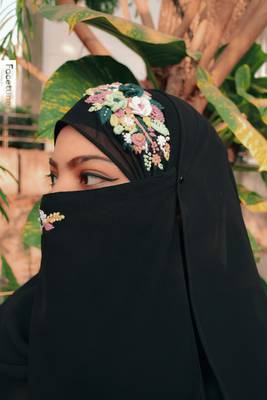 wrap my hijab embroidered hijab naqaab black 1