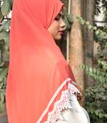 Tomato ready to pink | instant hijab with lace