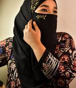 Black partywear| wedding| bridal handwork hijab with naqab